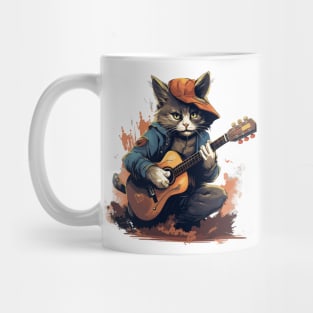 Cat playing guitar Mug